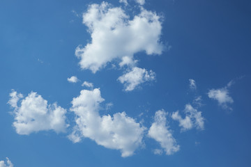 White clouds in the blue sky