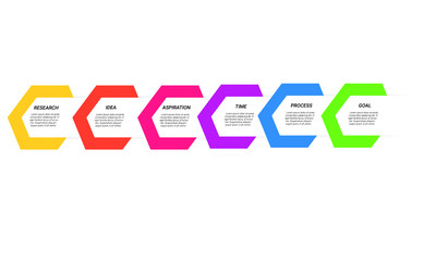 Vector hexagon Infographic stack chart design with icons and 6 options or steps. for business concept. Can be used for presentations banner, workflow layout, process diagram, flow chart