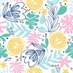 Abstract floral background with oranges