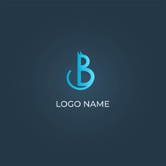 B alphabet cat logo design vector