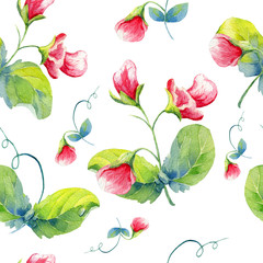 A seamless peas pattern on white background.