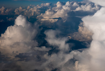Fototapeta na wymiar Above the clouds aerial view