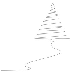 Christmas tree background outline, vector illustration