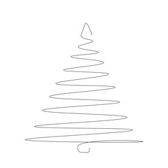 Christmas tree outline vector illustration