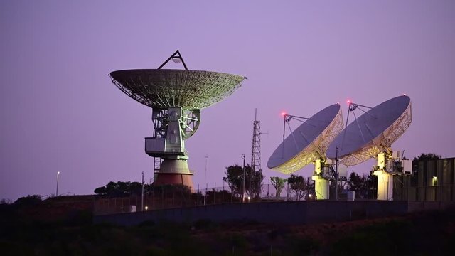 OTC NASA Satellite Earth Station in Carnarvon Western Australia, built in 1964 to support NASA space missions as tracking station to Gemini, Apollo and Skylab programs.