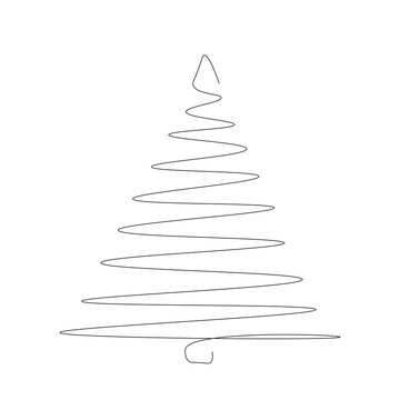 recommend clip art: Christmas tree outline vector illustration