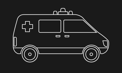 Trendy solid Ambulance icon with line art. Hospital or medical concept design sign. Healthcare vector.