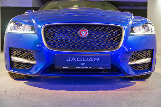Exhibition with Jaguar XF in Kyiv, Ukraine.