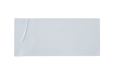 Paper sticker label isolated on white background