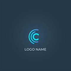 C alphabet logo design vector