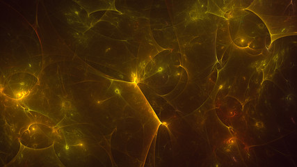 Fractal 3D rendering abstract gold bright background