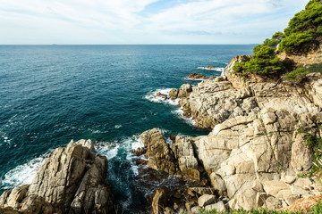 Fototapeta na wymiar Mediterranean sea rocks over sea landscape