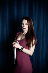 Portrait of woman vintage style and mystical atmosphere, concept of magic