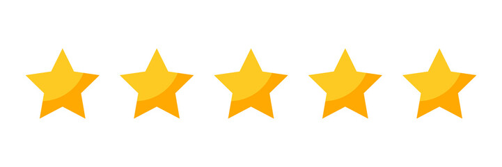 five rating stars icon for review product,internet website and mobile application on white backgrond vector