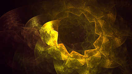 Fractal 3D rendering abstract gold bright background