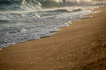sea waves on sandy beach