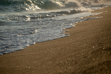 sea waves on sandy beach