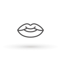 Lips line Icon in trendy flat style isolated on white background. Mouth symbol for your web site design, logo, app, UI. Lip vector illustration