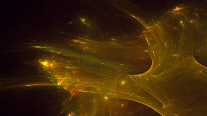 Fractal 3D rendering abstract gold bright background