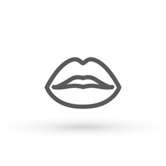 Lips line Icon in trendy flat style isolated on white background. Mouth symbol for your web site design, logo, app, UI. Lip vector illustration