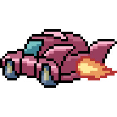 Obraz premium vector pixel art jet car
