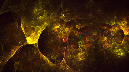 Fractal 3D rendering abstract gold bright background