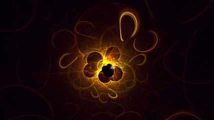 Fractal 3D rendering abstract gold bright background