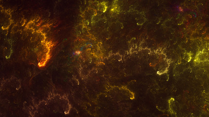 Fractal 3D rendering abstract gold bright background