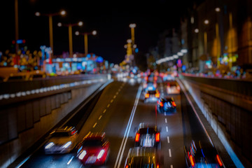 Fototapeta na wymiar night traffic in vienna 