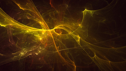 Fractal 3D rendering abstract gold bright background
