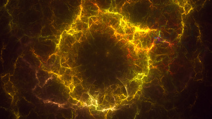Fractal 3D rendering abstract gold bright background