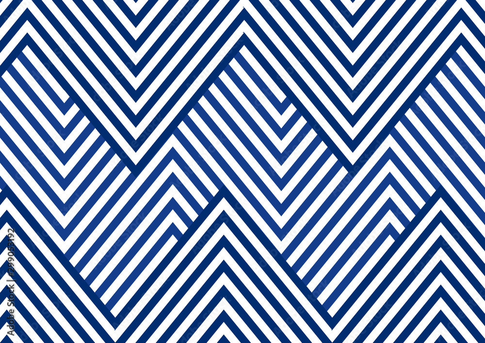 Canvas Prints abstract blue striped line serrated pattern on white background and texture.