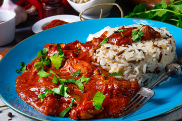 Indian Chicken Tikka Masala with wild rice