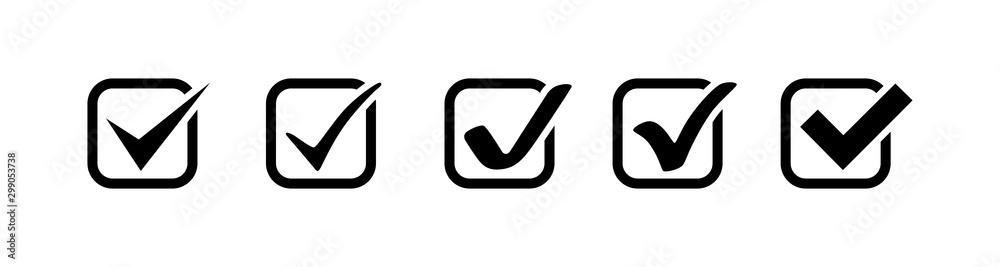 Canvas Prints check mark collection. check mark black vector icons in a row, isolated on white background. check m