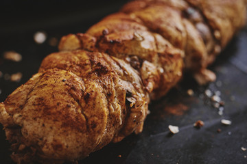 appetizing meatloaf with walnuts from chicken breast with parsley