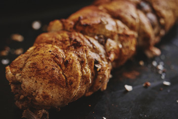 appetizing meatloaf with walnuts from chicken breast with parsley
