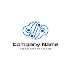 cloud technology logo design modern vector template