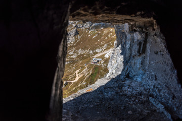 Rock books and military posts from the First World War. Monte Chiadenis. Sappada, Italy