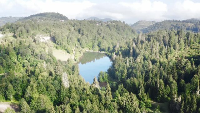 Tabzon City Pond Middle of Green Forest Aerial View 2