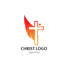 Christ logo template design vector, creative simple