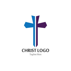 Christ logo template design vector, creative simple
