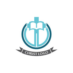 Christ logo template design vector, creative simple