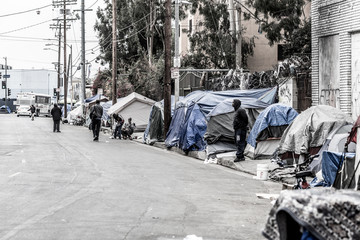 skid row in los angeles, california