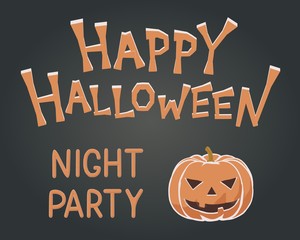 Toon flat vector illustration of Halloween pumpkin