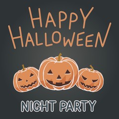 Toon flat Halloween illustration of orange pumpkin