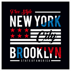 New York City,Brooklyn. Stylized American flag,vectors illustration