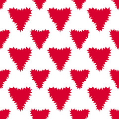 Fototapeta na wymiar Seamless pattern of Hearts with jagged barbed edges. Flat vector background