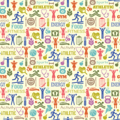 Fitness, sport seamless background 