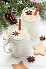 Eggnog. Traditional christmas cocktail