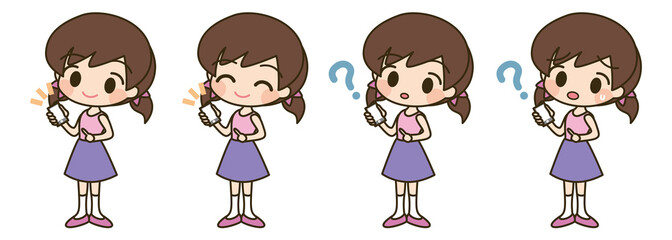 ベクター・スマホを操作する子供